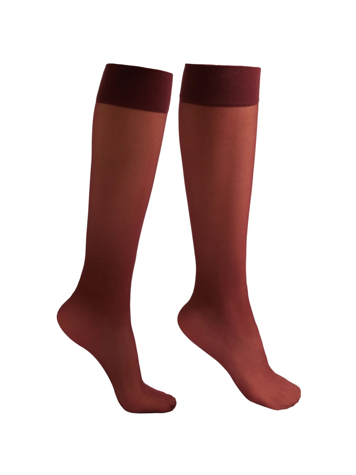 Meia Alta Transparente Fio 20 Bordô Calzedonia