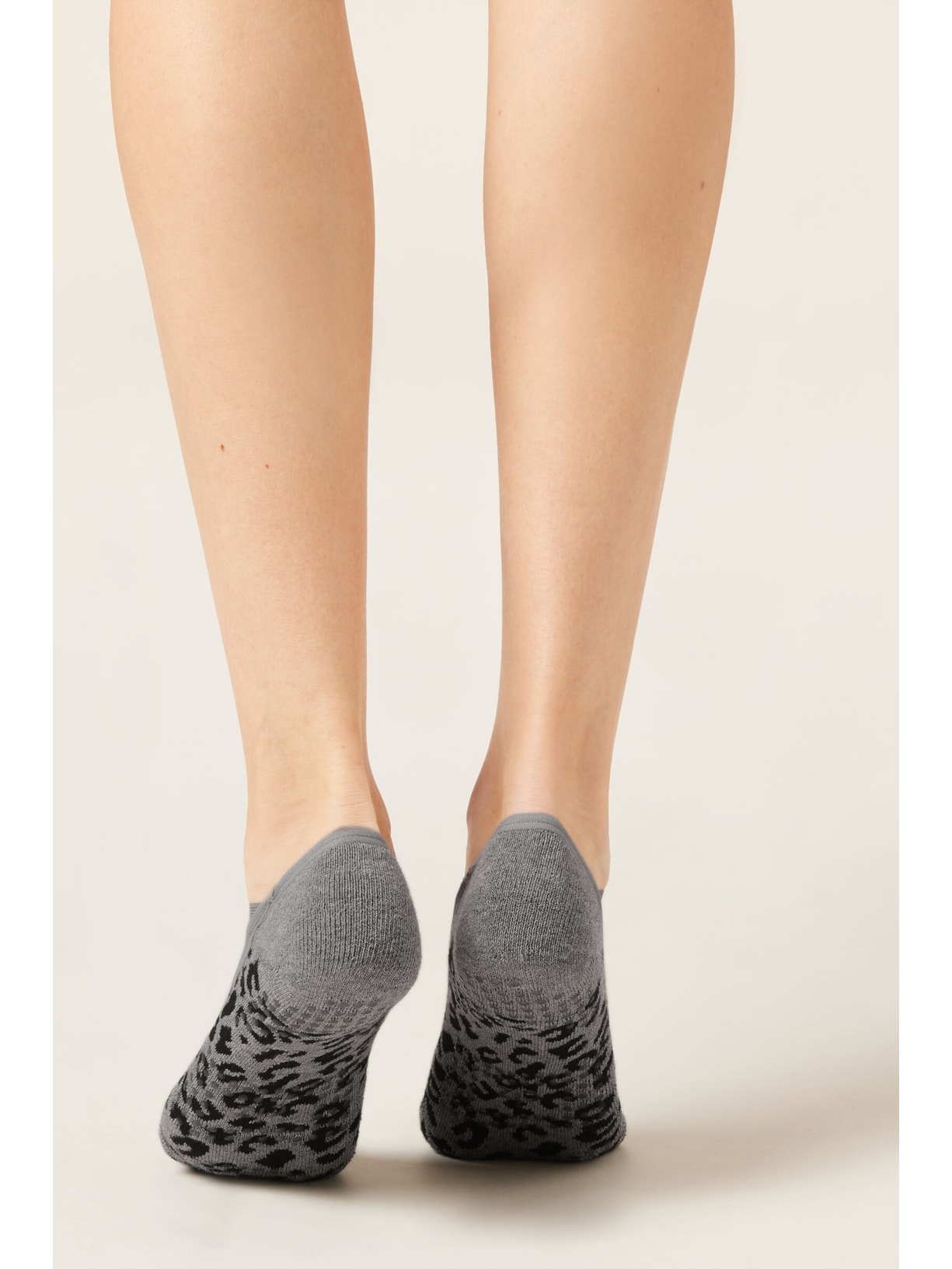 Meia Antiderrapante Com Elástico Cinza Calzedonia