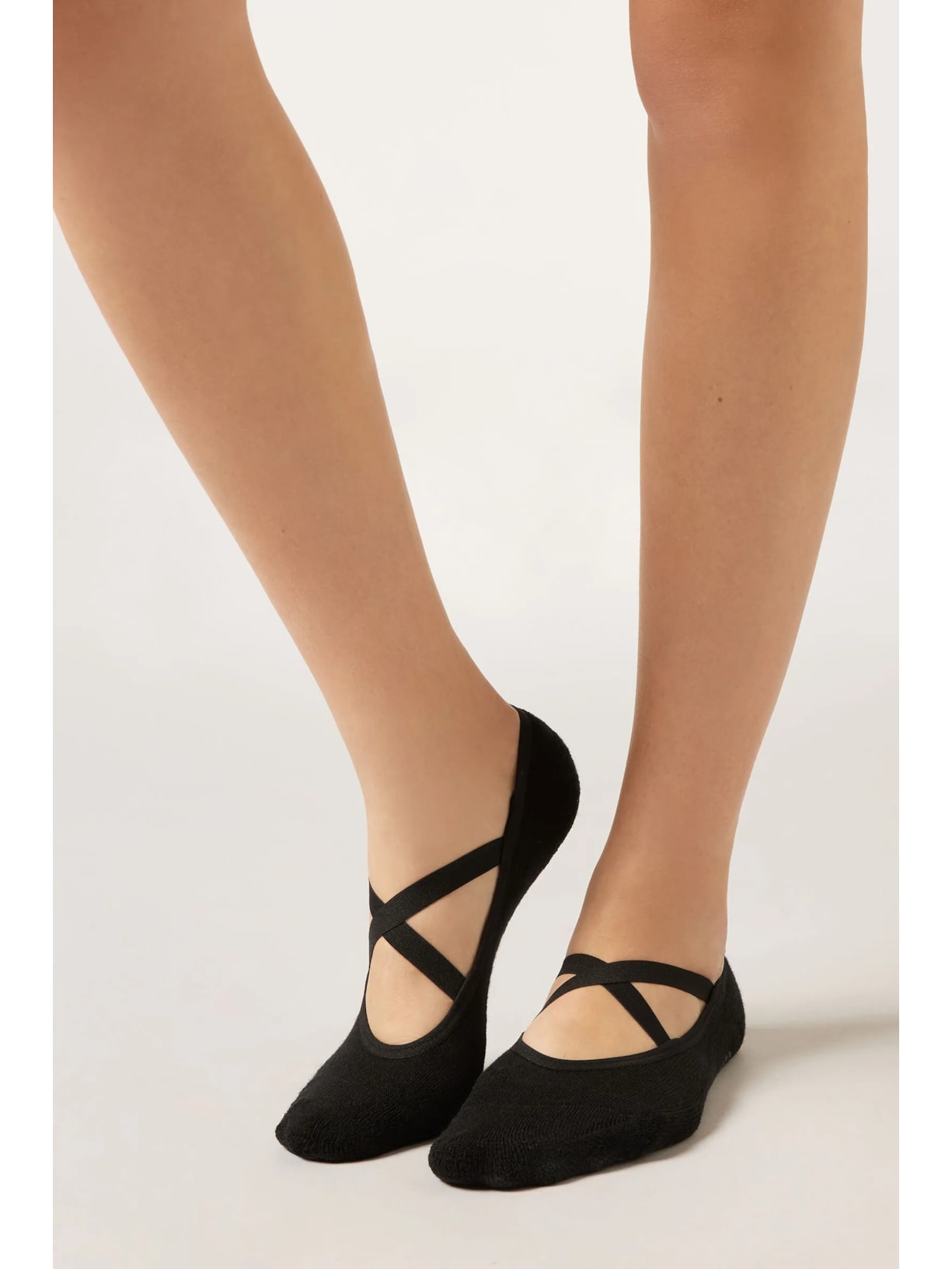 Meia Antiderrapante Com Elástico Preto Calzedonia