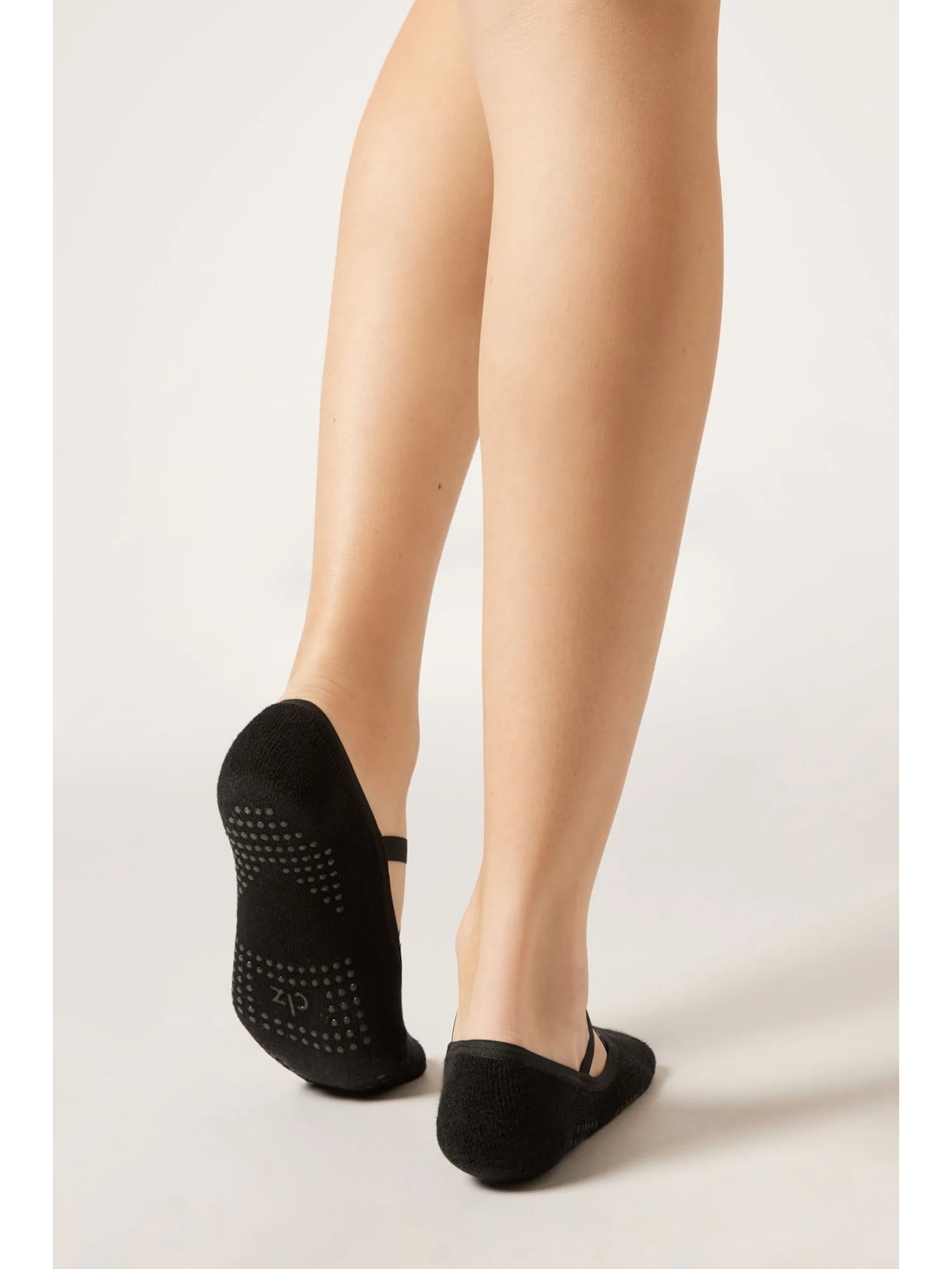 Meia Antiderrapante Com Elástico Preto Calzedonia