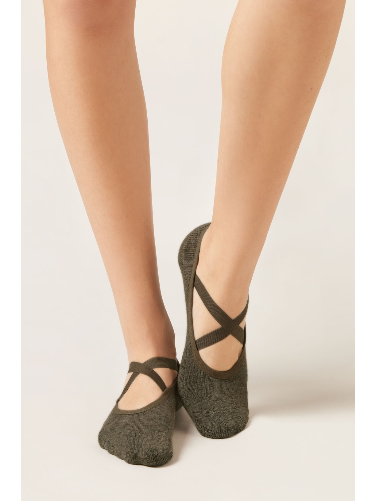 Meia Antiderrapante Com Elástico Verde Calzedonia