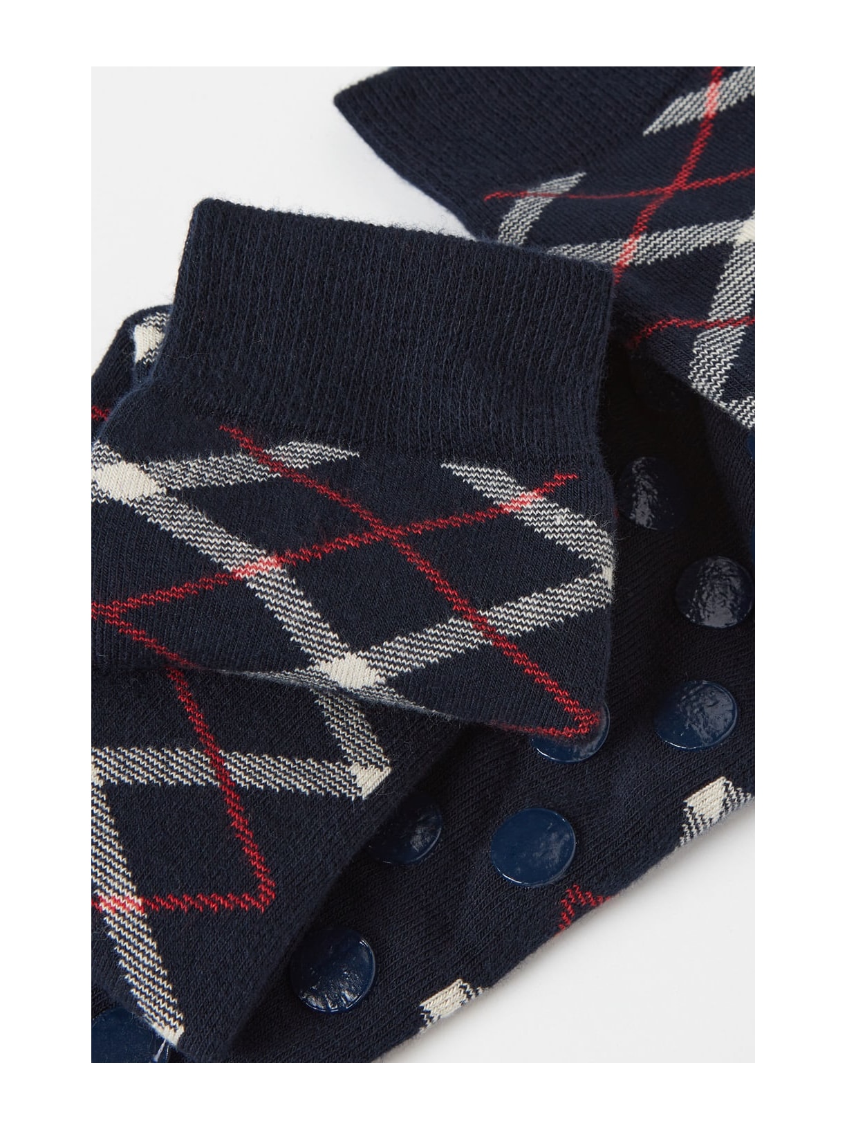 Meia Antiderrapante Com Estampa Xadrez Azul Intimissimi