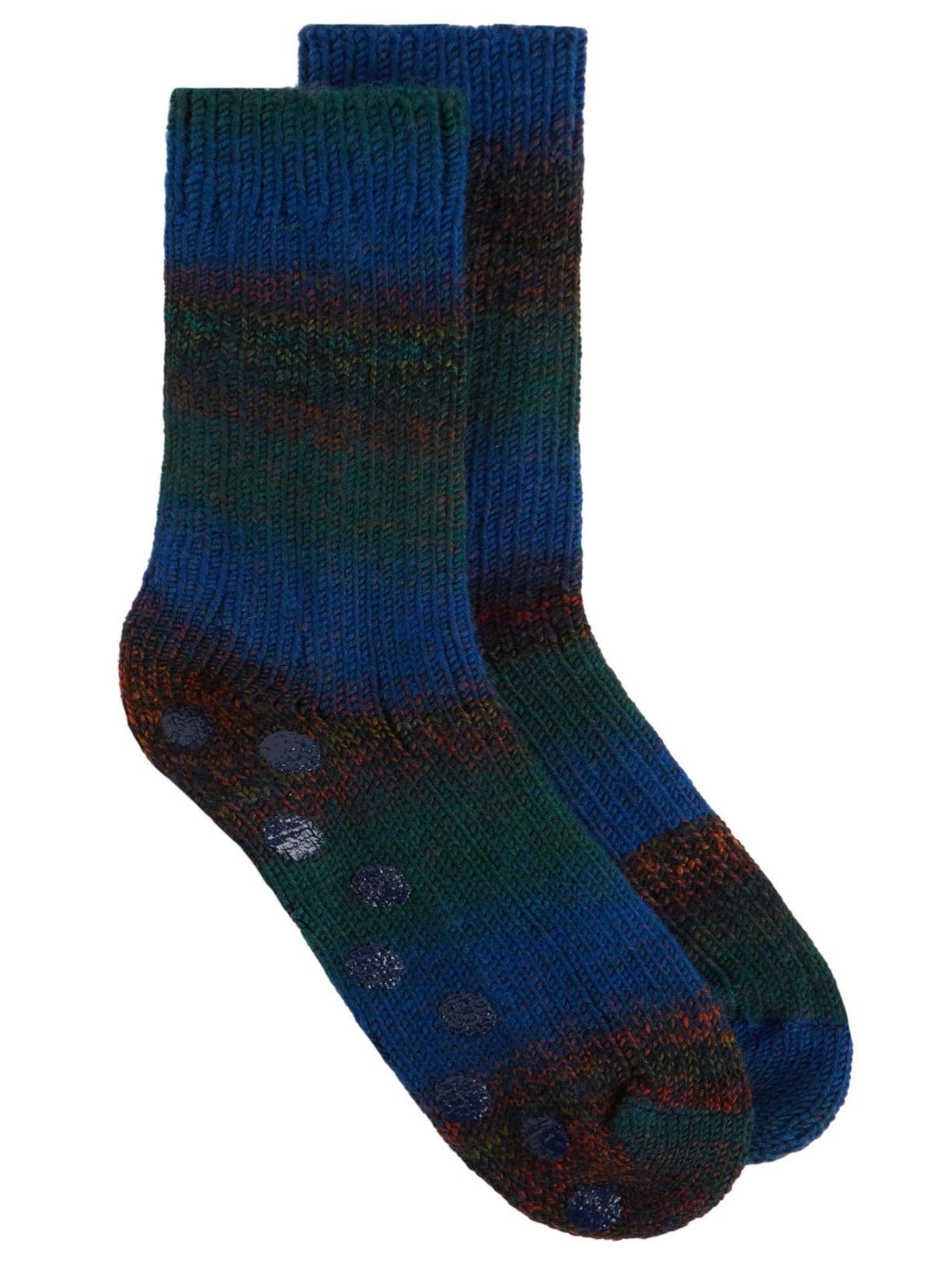 Meia Antiderrapante Em Lã Masculina - Azul