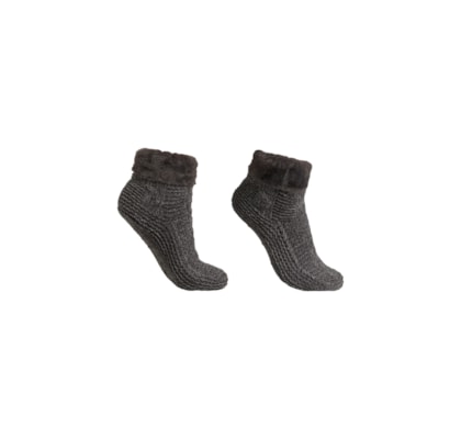Meia Antiderrapante Soft Double - Cinza