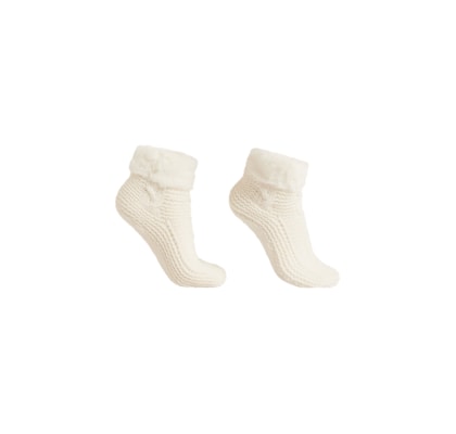 Meia Antiderrapante Soft Double - Off-White
