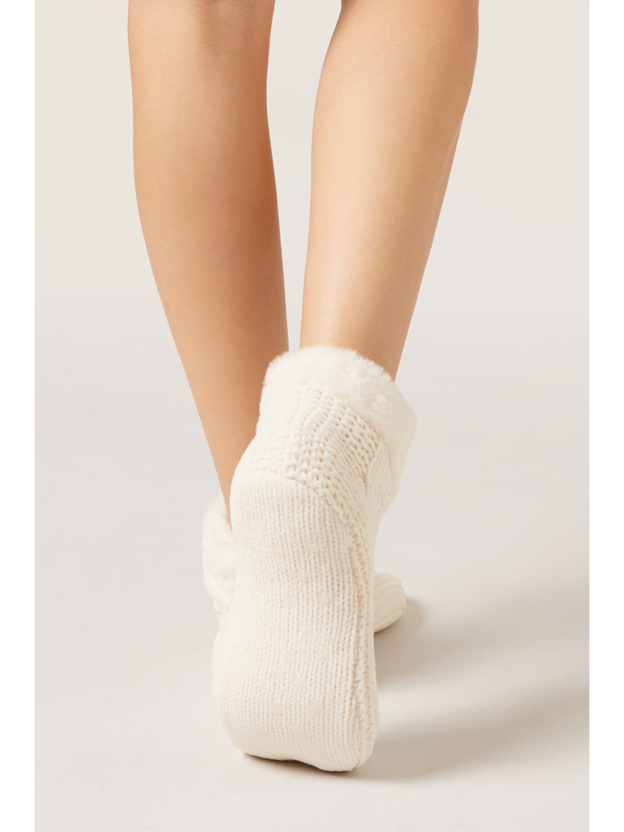 Meia Antiderrapante Soft Double Off-White Calzedonia