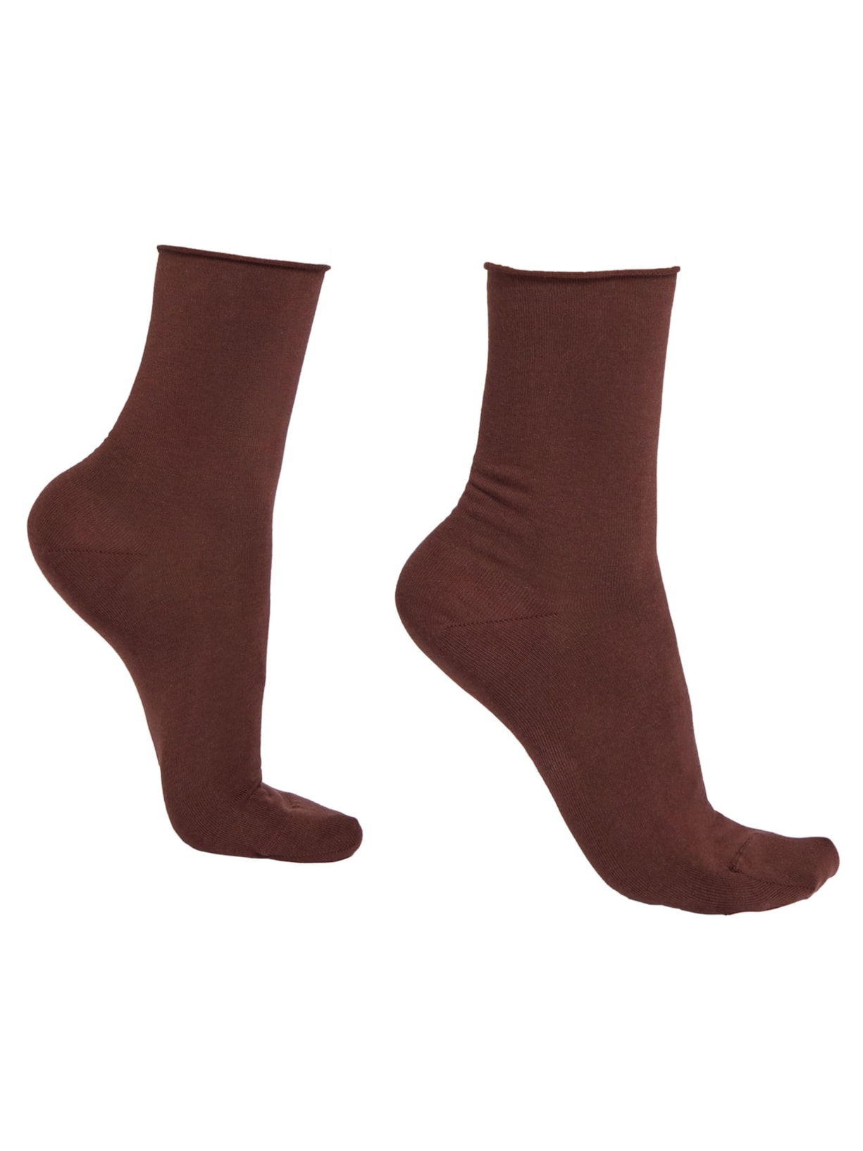 Meia Baixa Em Algodão Sem Elástico - Marrom