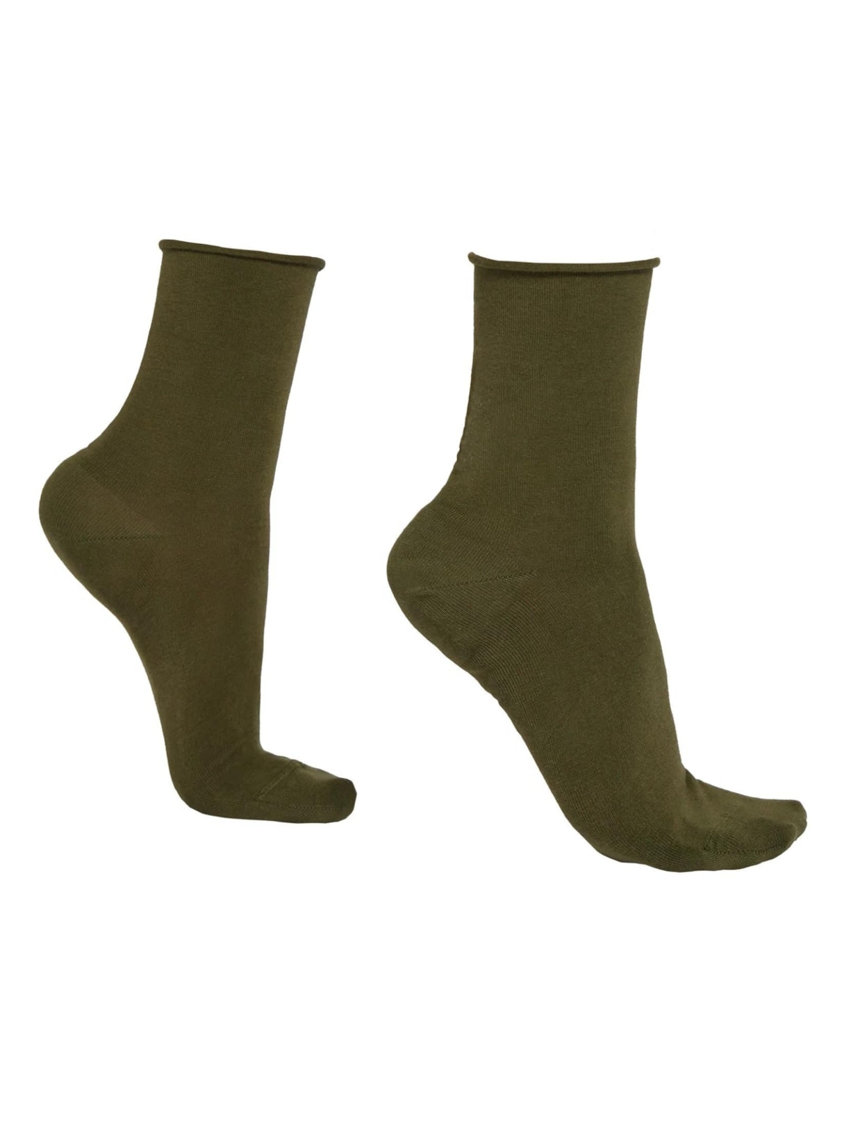 Meia Baixa Em Algodão Sem Elástico - Verde