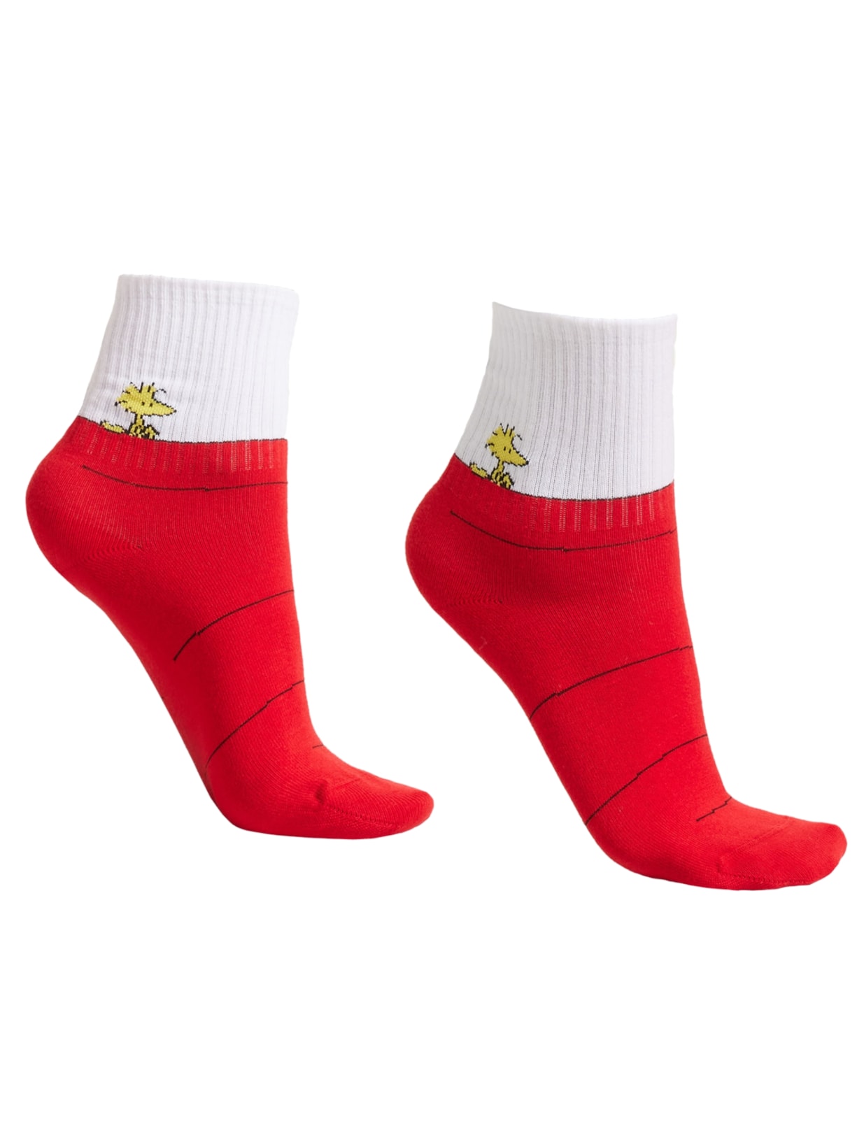 Meia Bicolor Snoopy - Vermelho