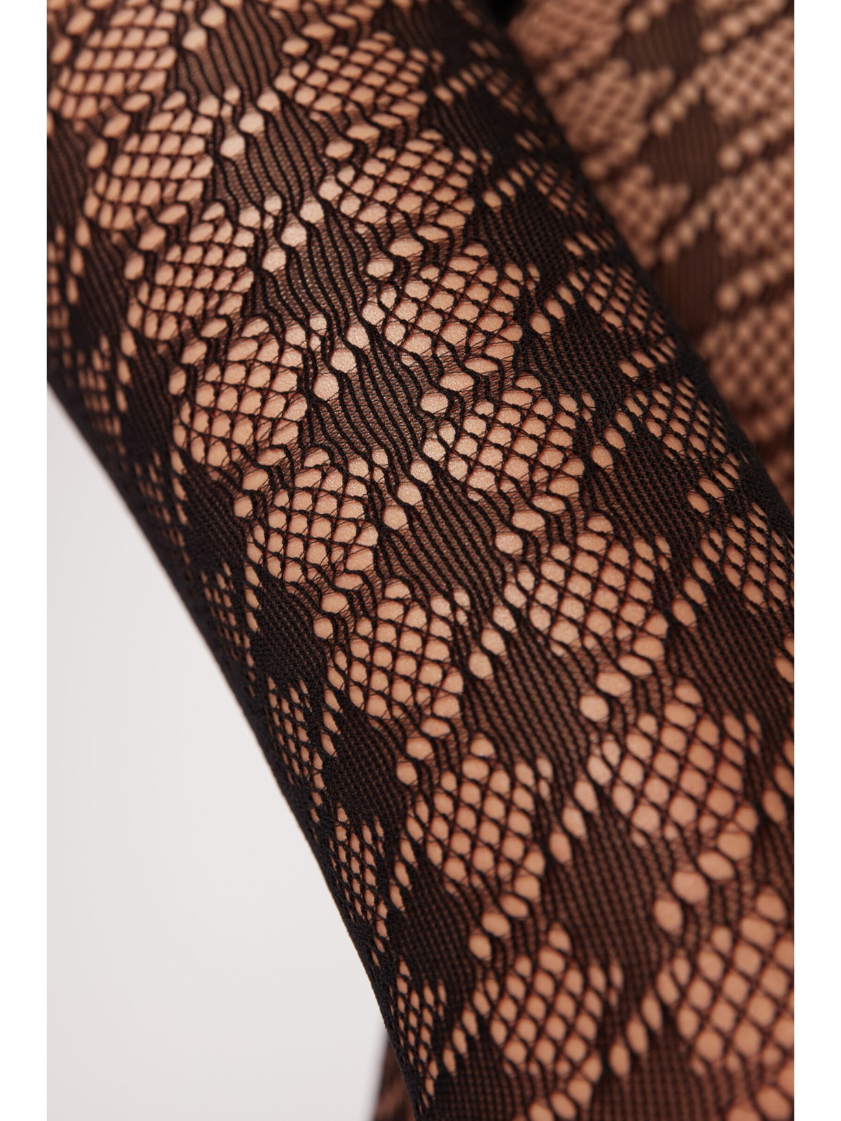 Meia-Calça Arrastão Com Padrão Pied-De-Poule Preto Calzedonia