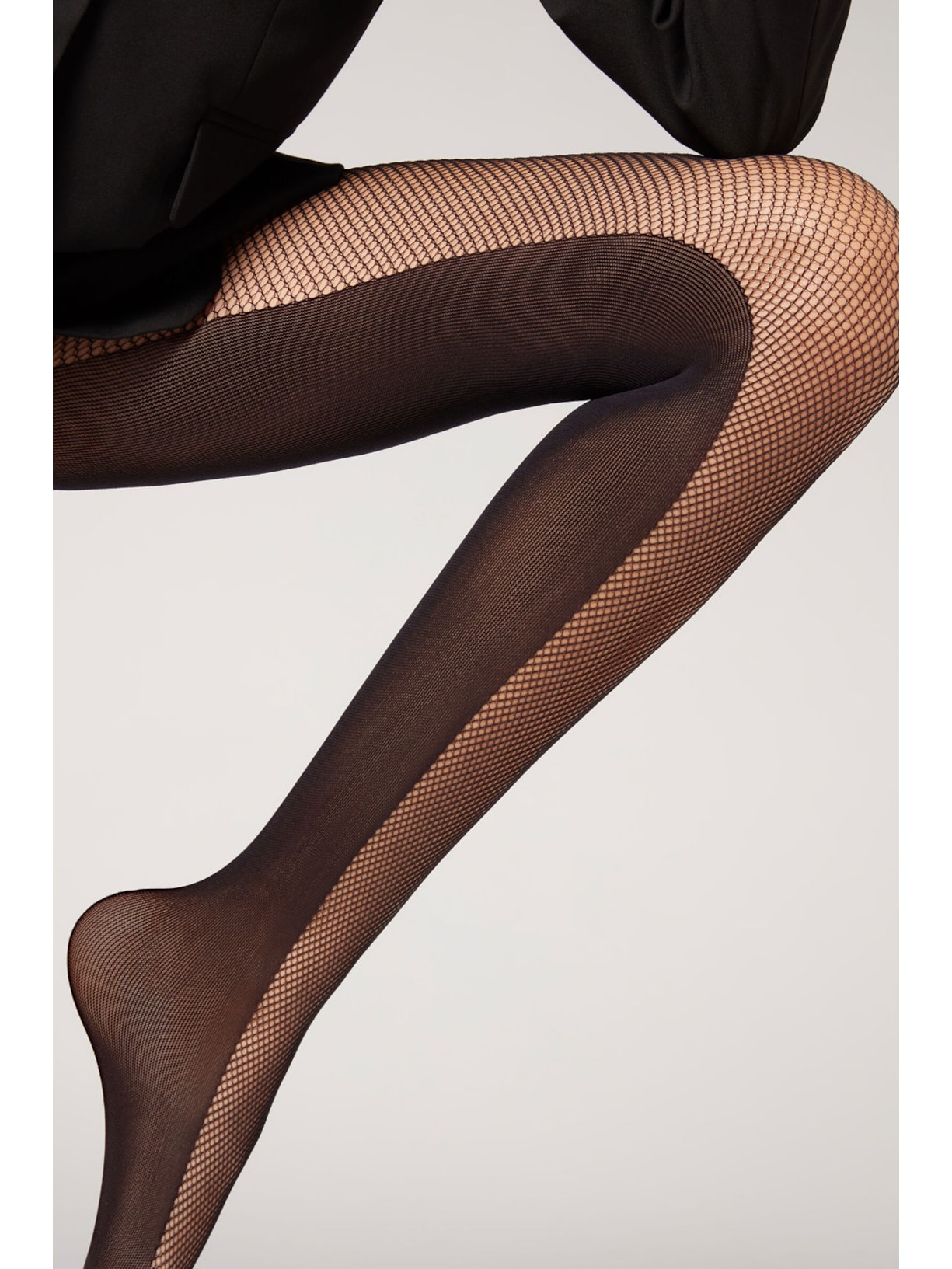 Meia Calça Arrastão Efeito Duplo Eco Preto Calzedonia