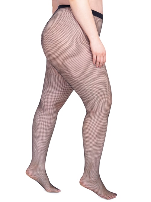 Meia-calça Arrastão Raschel Plus - Preto