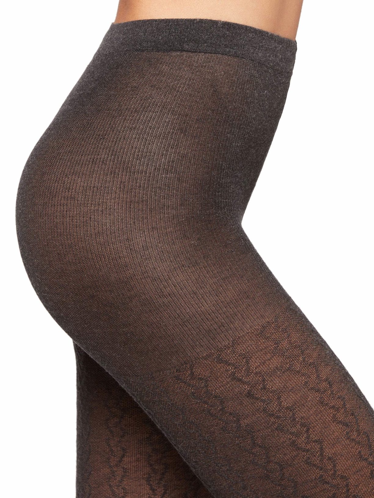 Meia Calça Com Cashmere Entrançada Bege Calzedonia