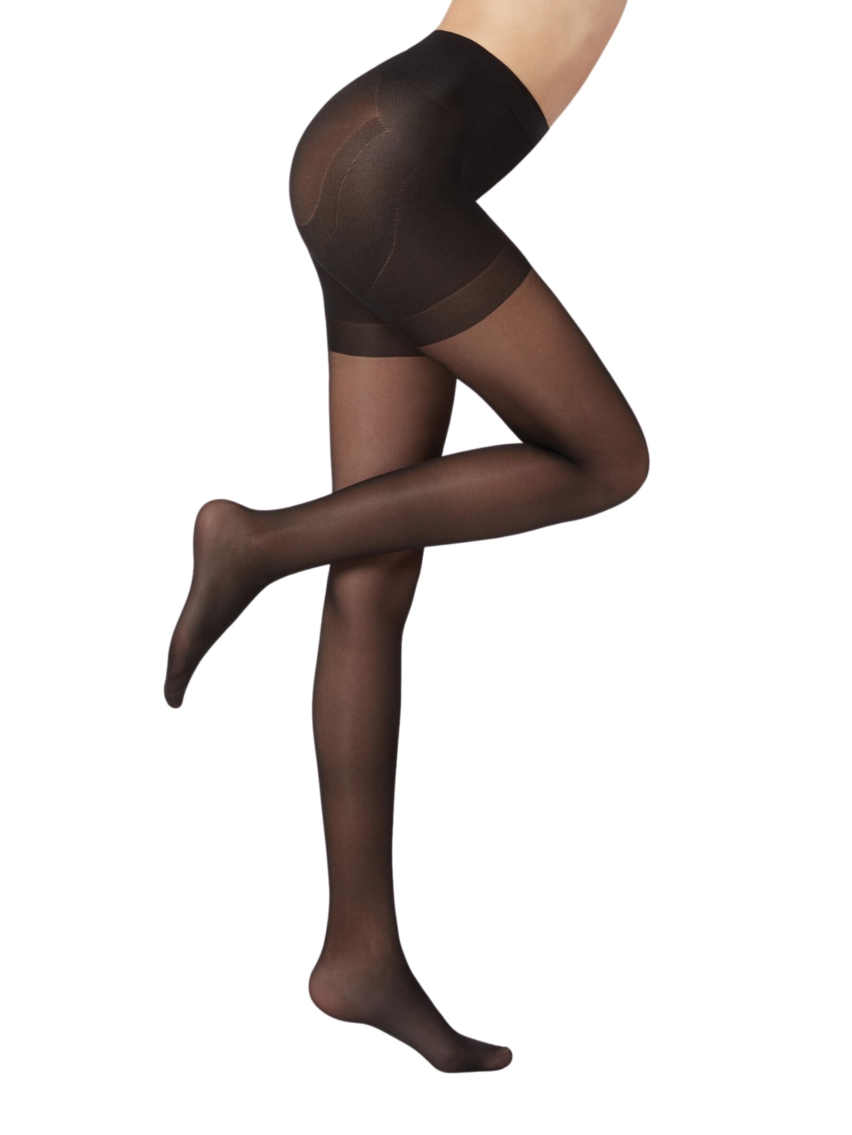 Meia Calça Com Compressão Graduada Transparente Fio 30 Efeito Modelador Total Premium - Preto