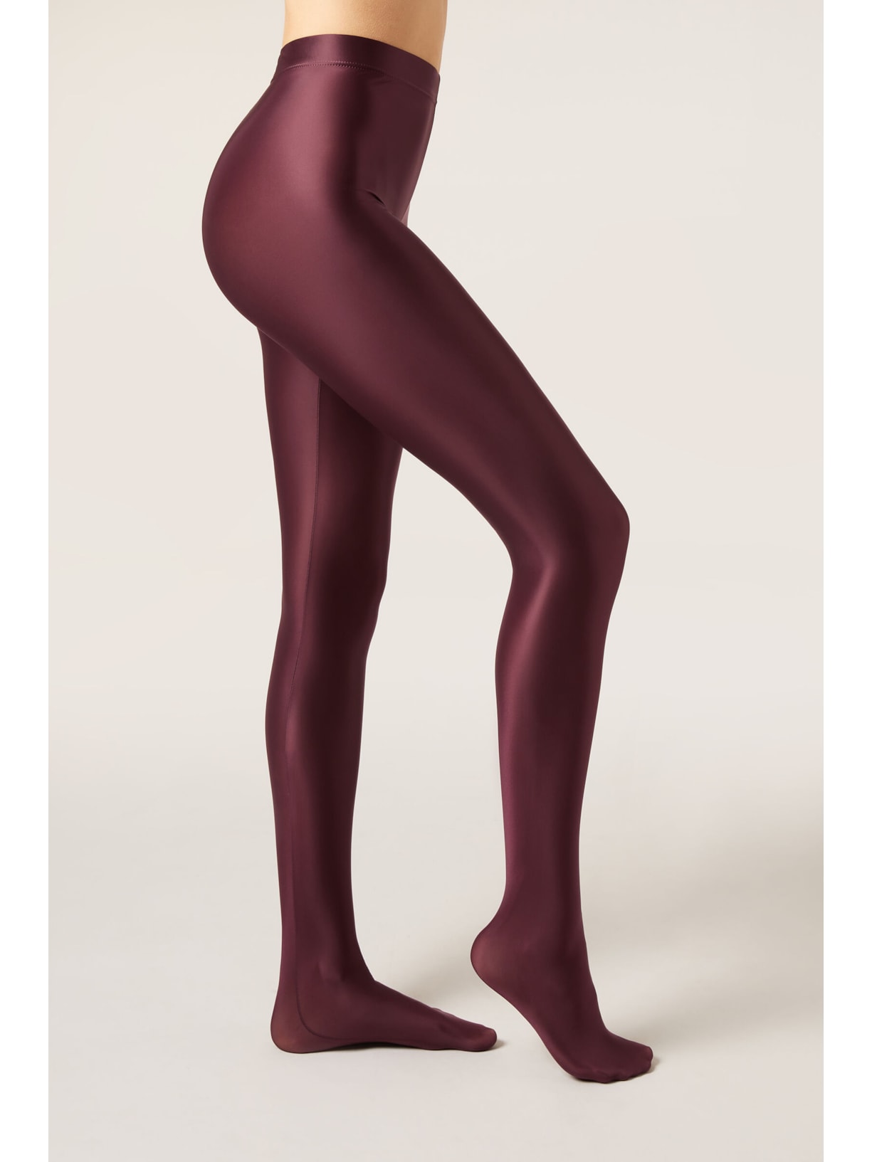 Meia-Calça Com Efeito Acetinado Bordô Calzedonia