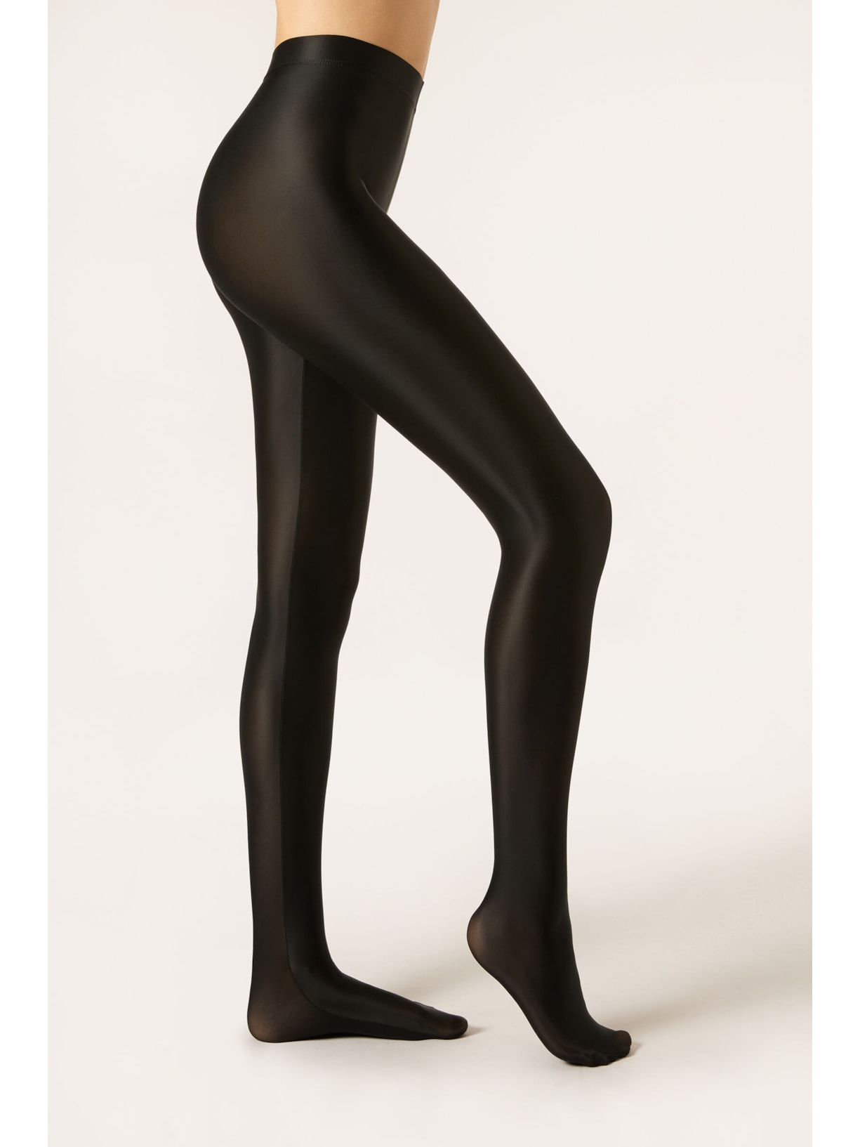 Meia-Calça Com Efeito Acetinado Preto Calzedonia