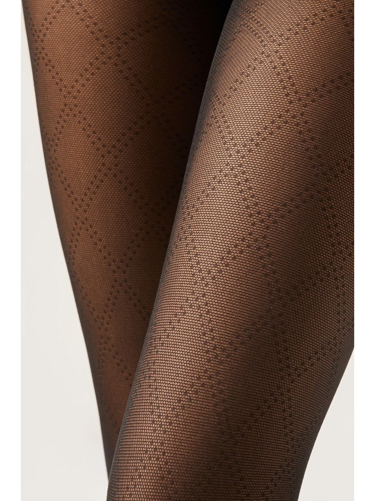 Meia-Calça Com Losangos e Poás Preto Calzedonia