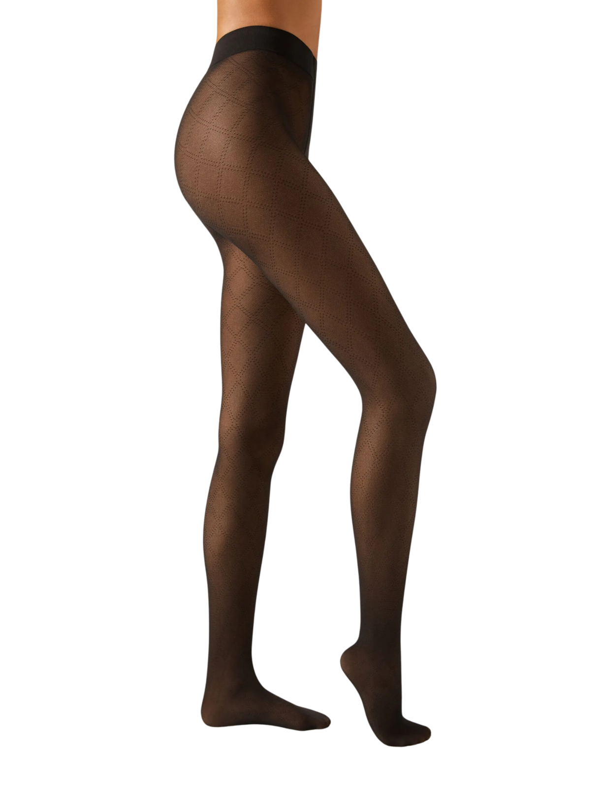 Meia-Calça Com Losangos e Poás Preto Calzedonia