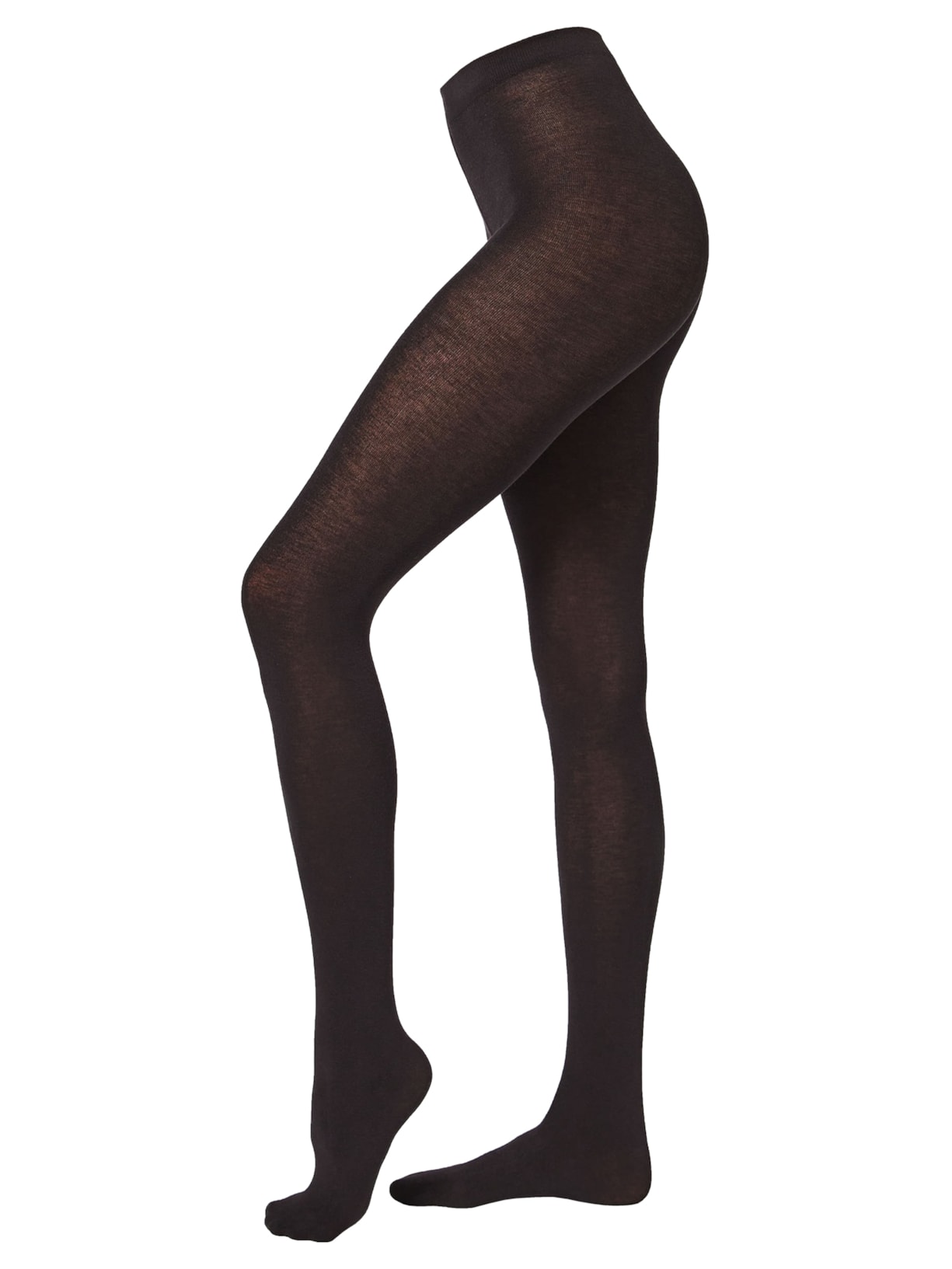 Meia-Calça Com Modal e Cashmere - Preto