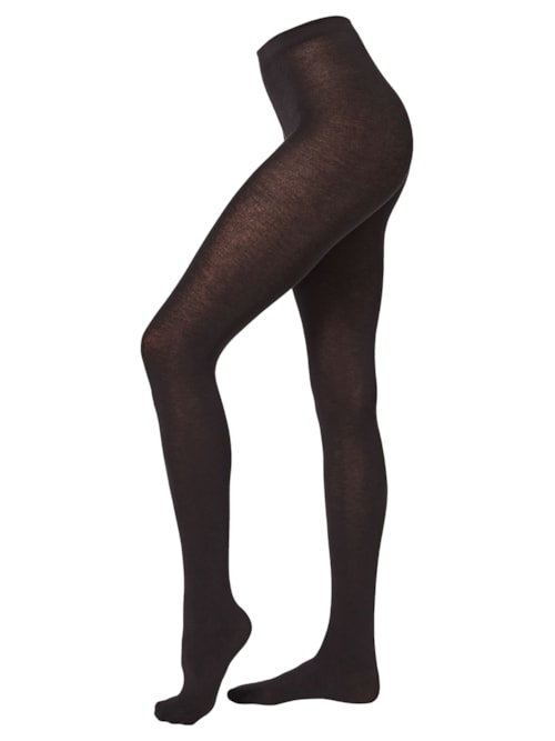 Meia-Calça Com Modal e Cashmere - Preto