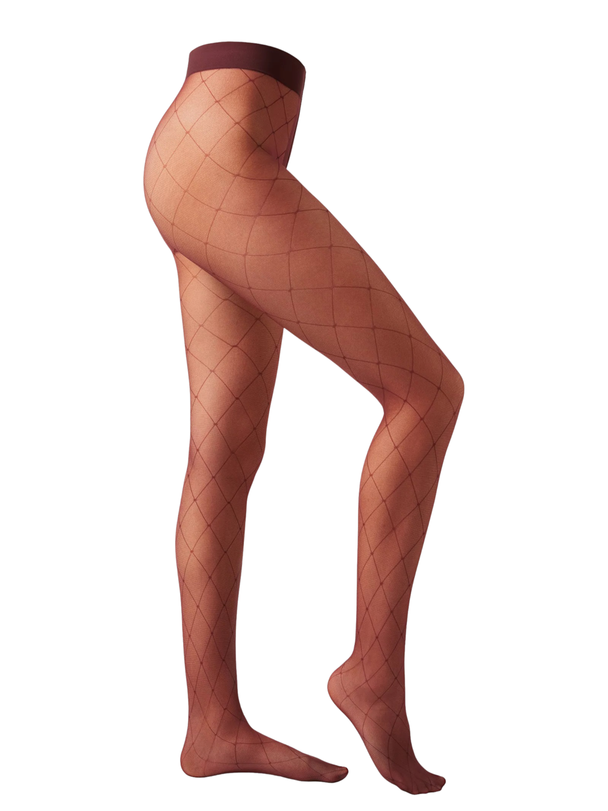 Meia-Calça Com Padrão Geométrico De Losangos Vermelho Calzedonia