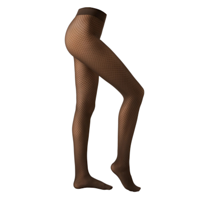 Meia-Calça Com Padrão Geométrico - Marrom