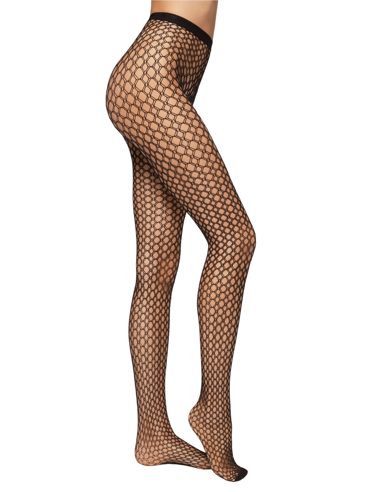 Meia Calça De Rede Geométrica Eco - Preto