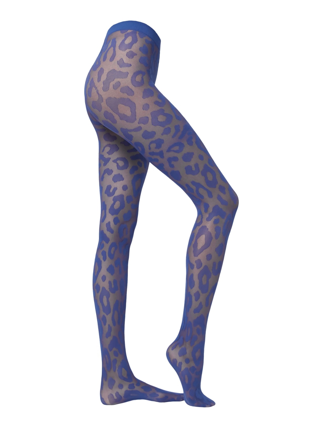 Meia-Calça Fio 30 Com Padrão Animalier Azul Calzedonia