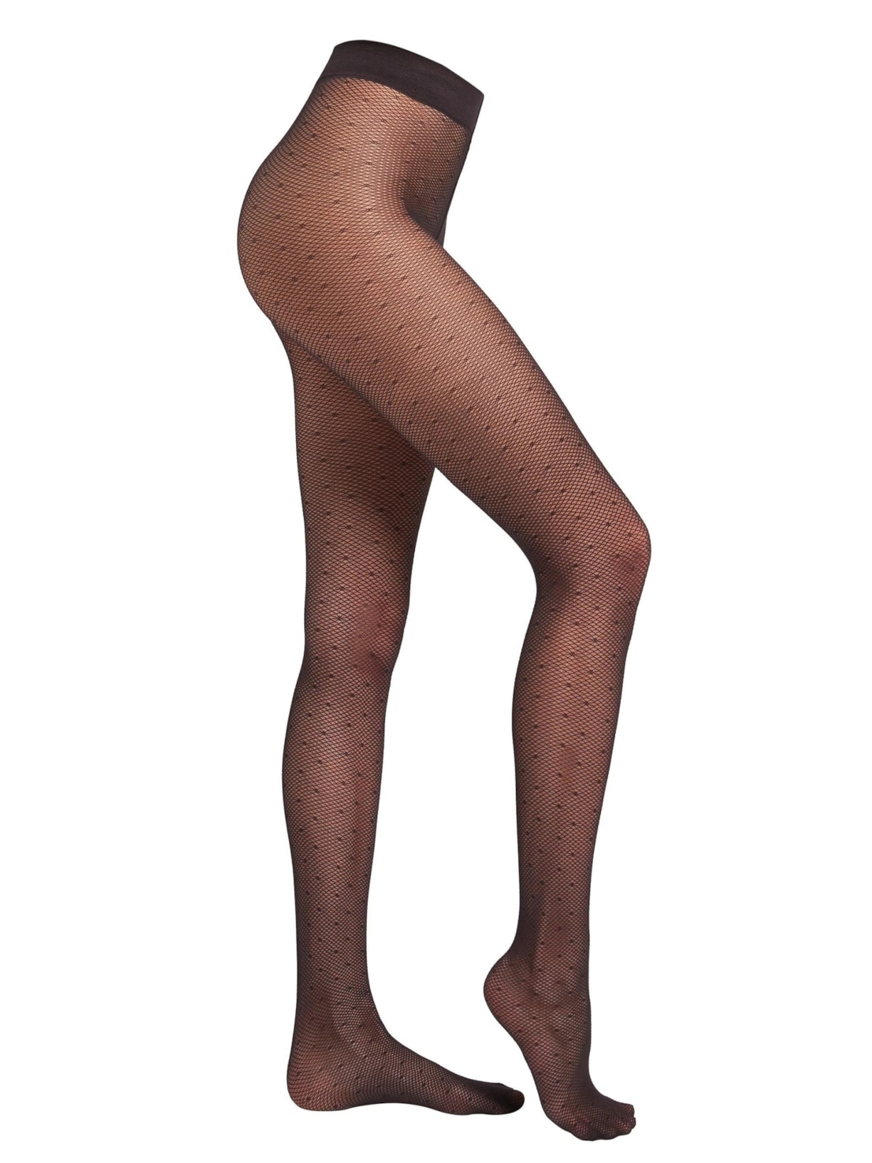 Meia-Calça Fio 70 Com Padrão De Poás - Preto