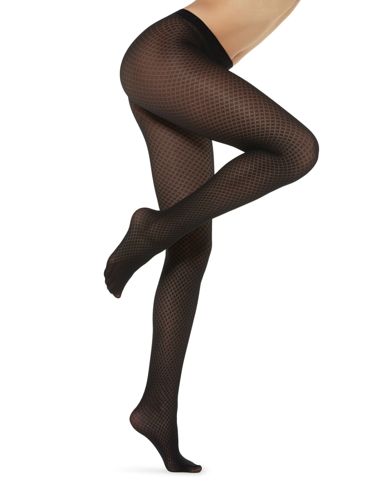 Meia Calça Losangos - Preto