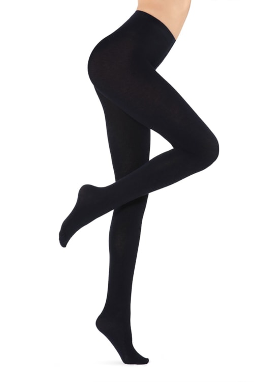 Meia Calça Macia Com Cashmere - Azul