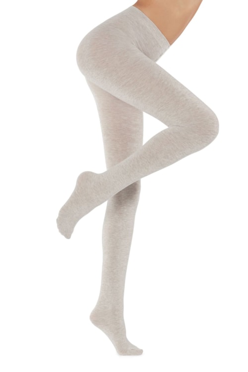 Meia Calça Macios Com Mistura De Modal e Cashmere - Bege
