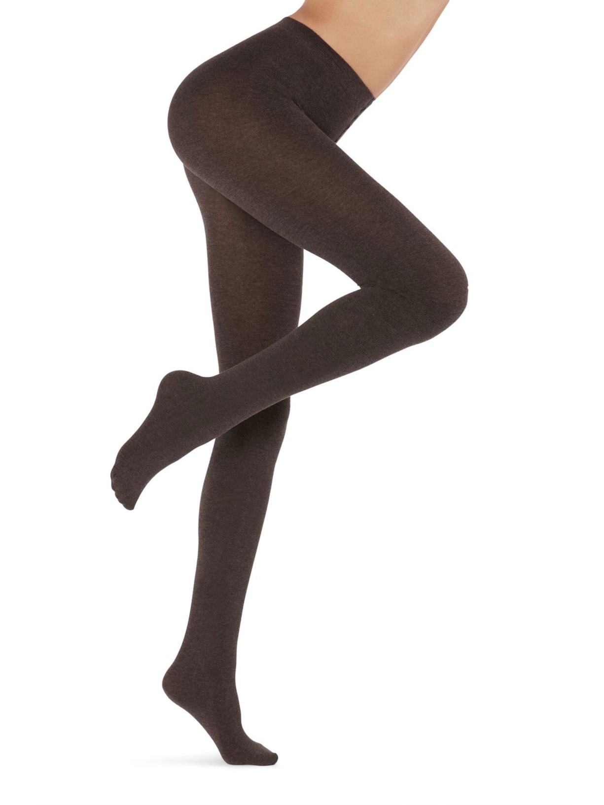 Meia Calça Macios Com Mistura De Modal e Cashmere - Marrom