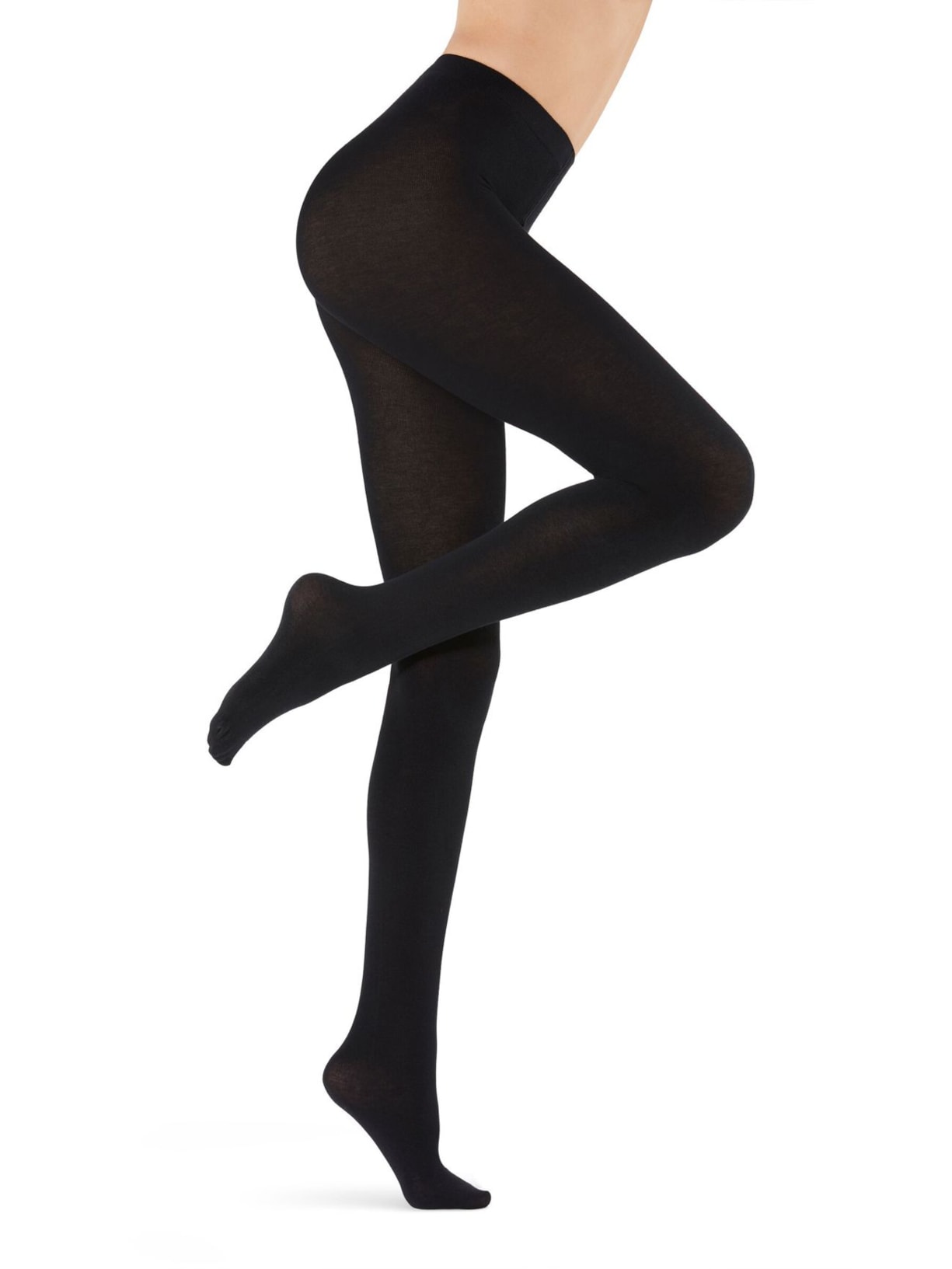 Meia Calça Macios Com Mistura De Modal e Cashmere - Preto