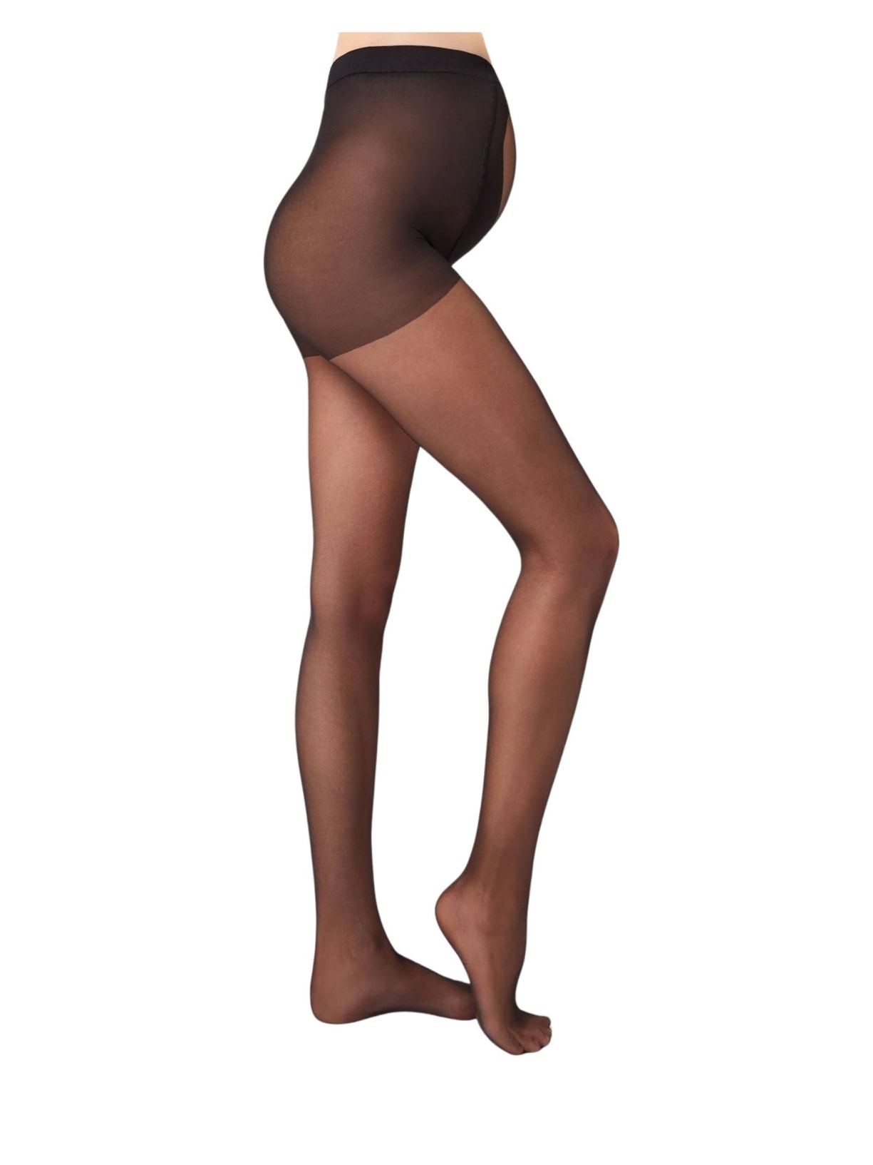 Meia-Calça Maternidade Fio 20 Com Coração Transparente - Preto