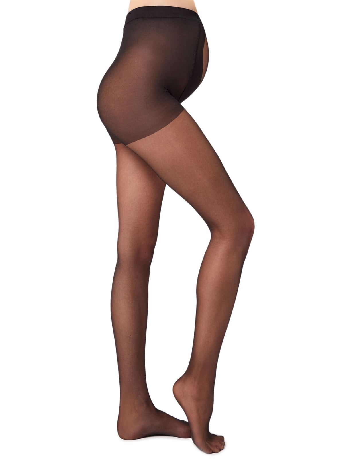 Meia-Calça Maternidade Fio 20 Com Coração Transparente - Preto