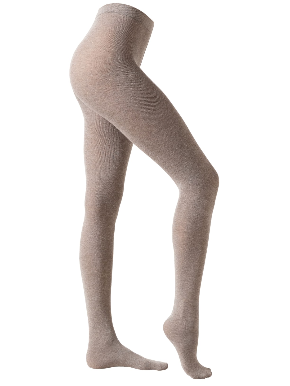 Meia-Calça Opaca Com Fio De Brilho - Cinza