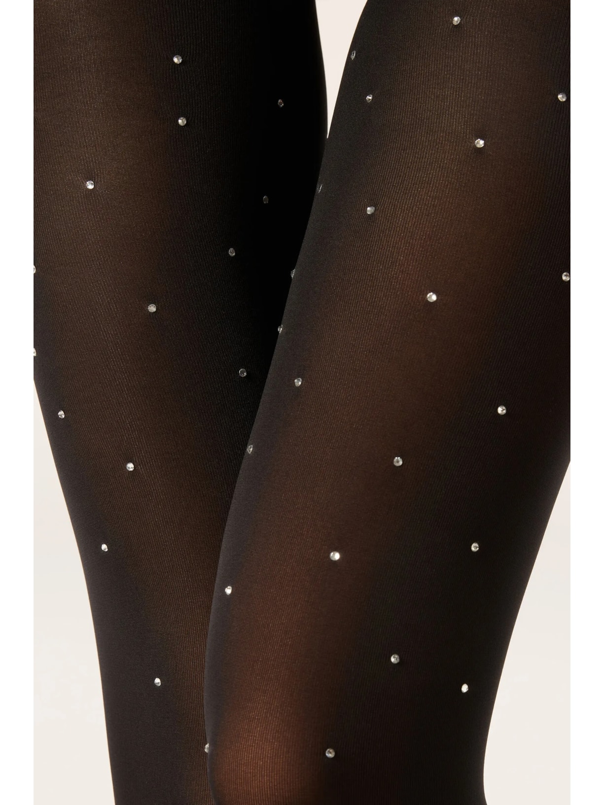 Meia-Calça Opaca Com Strass Preto Calzedonia