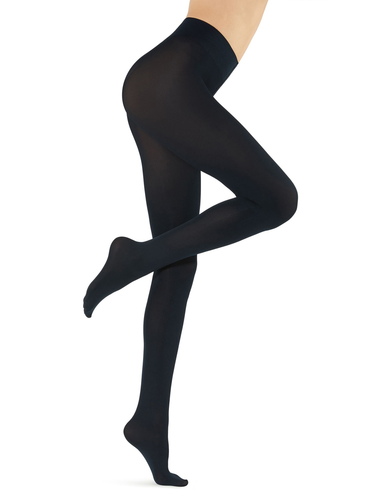 Meia Calça Opaca De Fio 100 Em Algodão e Microfibra - Azul