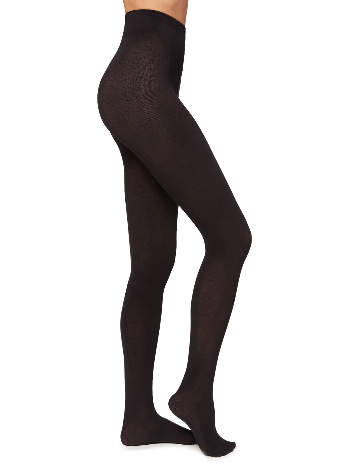 Meia Calça Opaca De Fio 150 Em Algodão Eco - Preto