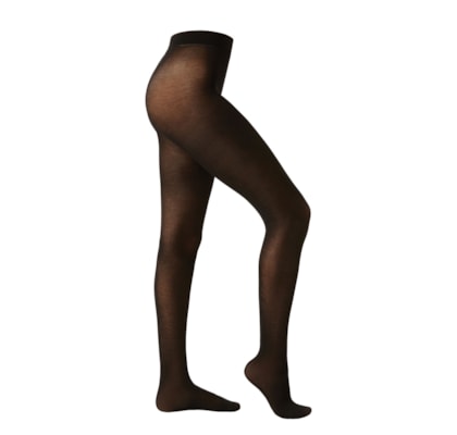 Meia-Calça Opaca Ultralight Com Cashmere - Preto