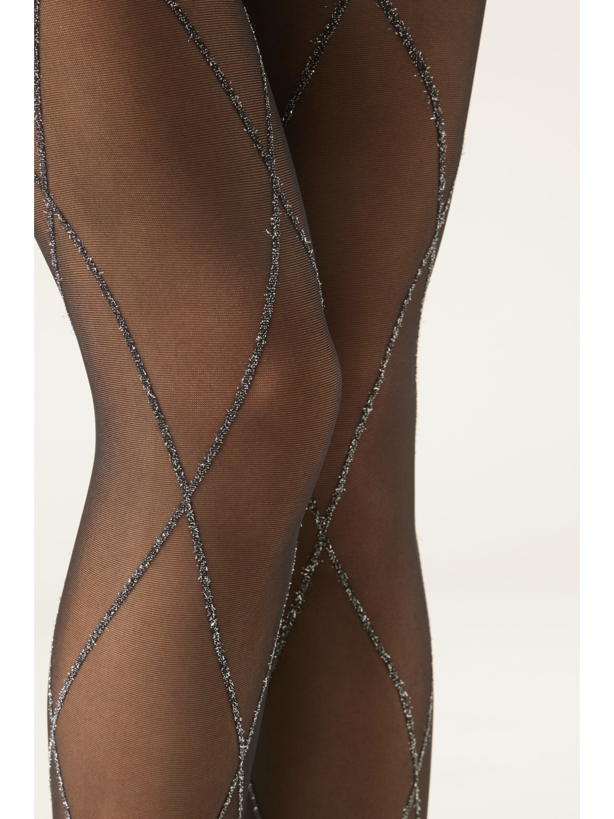 Meia-Calça Transparente Com Glitter Fio 30 Preto Calzedonia