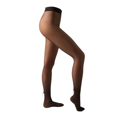 Meia-Calça Transparente Com Linha Posterior e Laço Fio 30 - Preto