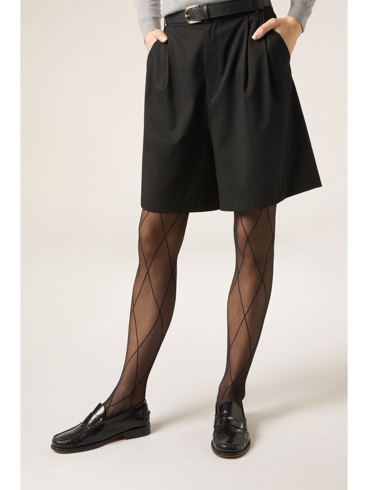 Meia-Calça Transparente Com Padrão Geométrico Preto Calzedonia