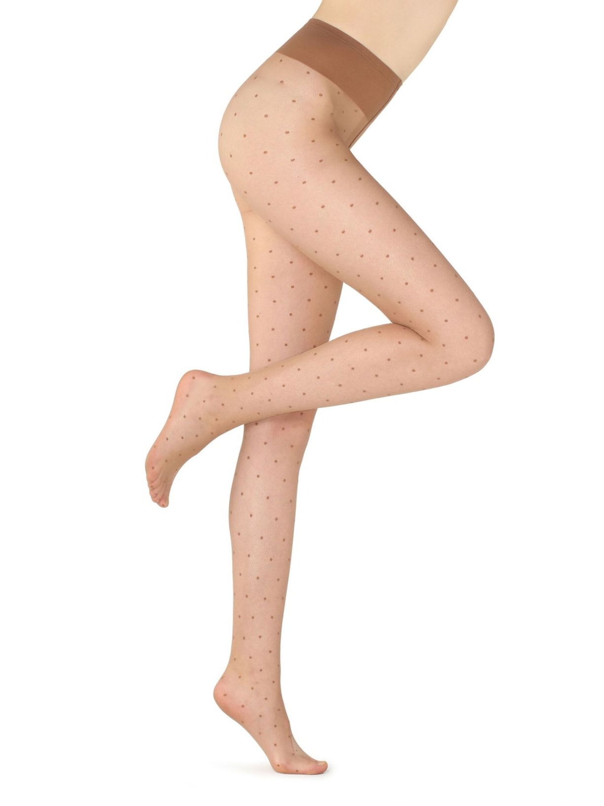 Meia Calça Transparente De Poá. - Bege