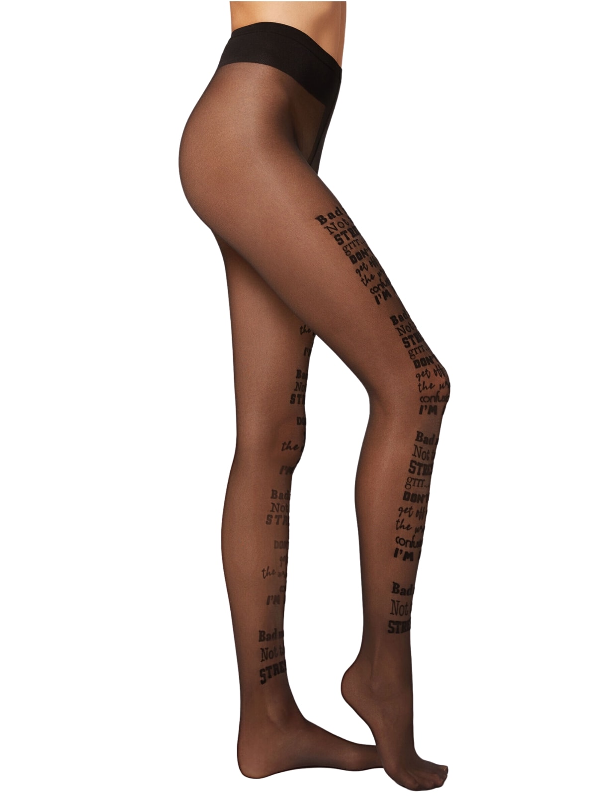 Meia Calça Transparente Fio 30 Bad Mood Flock - Preto