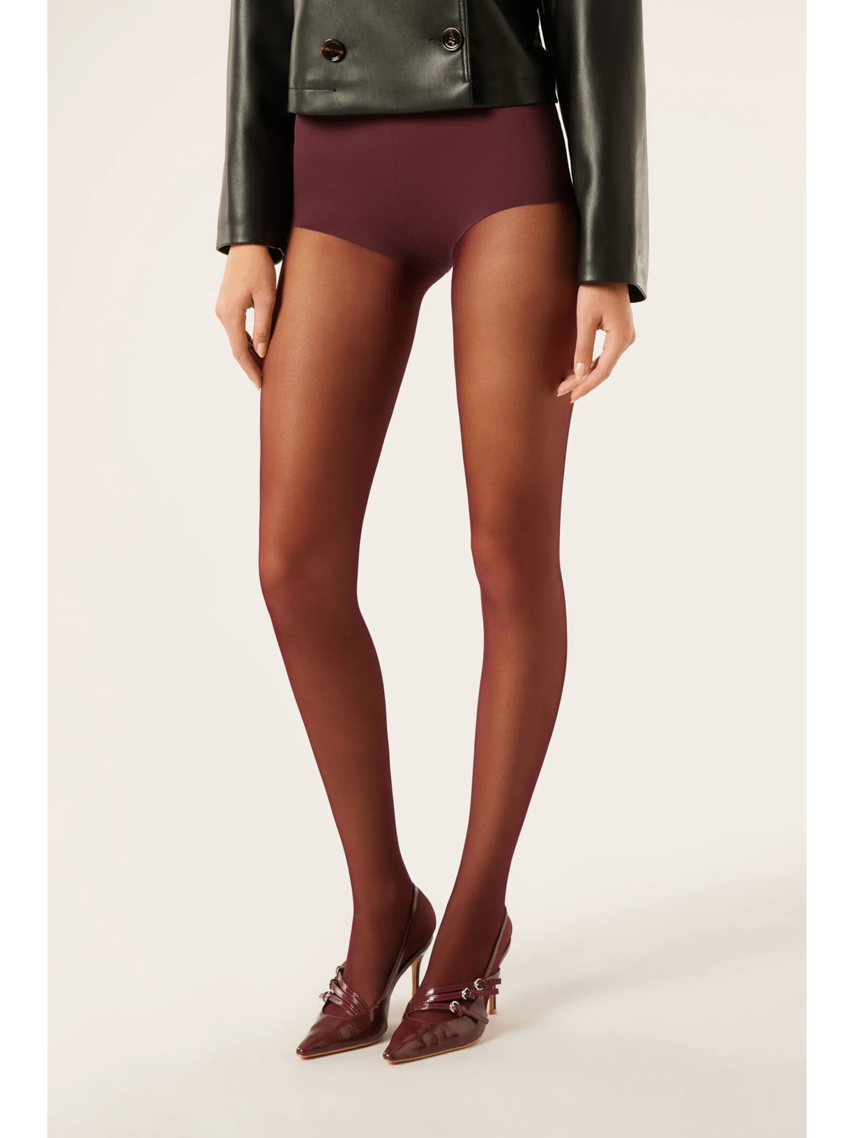 Meia-Calça Transparente Invisible Fio 20 Bordô Calzedonia