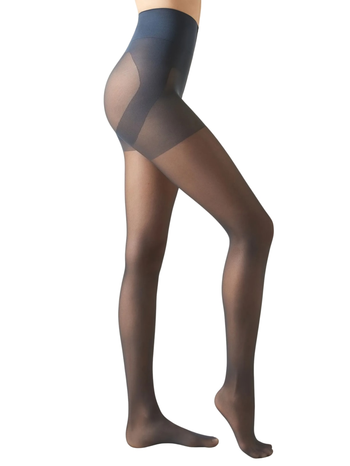 Meia-Calça Transparente Mid Sculpt Fio 30 - Azul