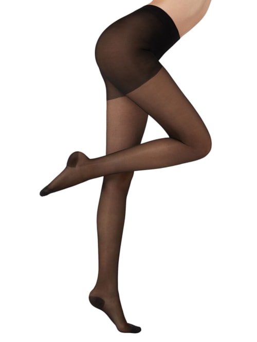 Meia Calça Transparente Wellness Compressão Média - Preto