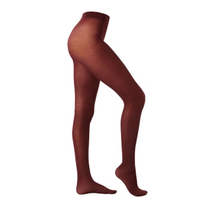 Meia-Calça Ultralight Com Cashmere - Bordô
